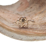 Curvy Snake 14k Gold Flat Back 14g, 16g, 18g, 20g