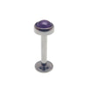 Amethyst / Moonstone Titanium Flatback Labret 18g, 16g, 14g