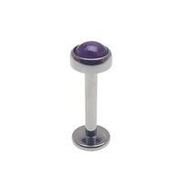 Amethyst / Moonstone Titanium Flatback Labret 18g, 16g, 14g