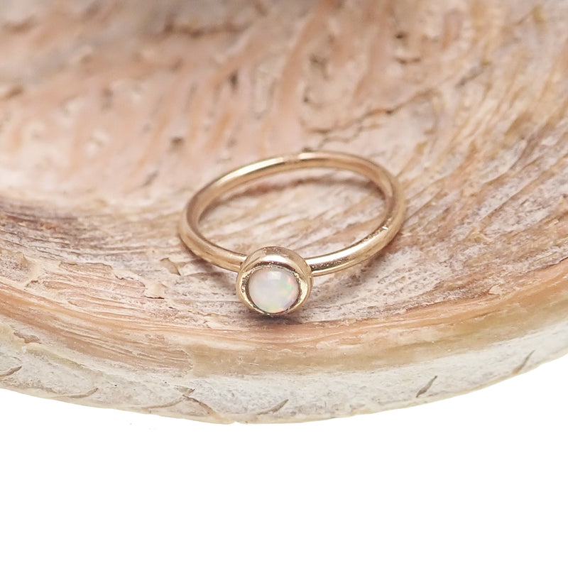 White Opal 14k Gold 6mm/8mm Seamless Ring