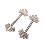 Marquise 5-Stone 14k Gold Push Fit Nipple Barbell