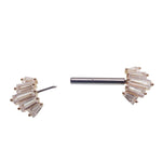 Marquise 5-Stone 14k Gold Push Fit Nipple Barbell