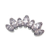 Opal & CZ 7 - Petal Crown Flatback Labret 18g, 16g, 14g - Body Clickers Body Jewelry