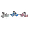 Opal & CZ 4 - Petal Crown Flatback Labret 18g, 16g, 14g - Body Clickers Body Jewelry