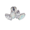 Opal & CZ 4 - Petal Crown Flatback Labret 18g, 16g, 14g - Body Clickers Body Jewelry