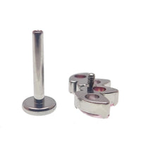 Opal & CZ 4 - Petal Crown Flatback Labret 18g, 16g, 14g - Body Clickers Body Jewelry