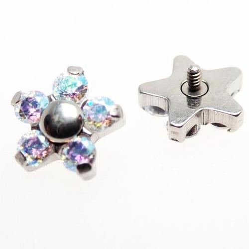 16g   Rainbow AB Flower Attachment - pure piercings