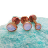 Opalite 3-Set Rose Gold Anodized Teardrop PUSH FIT Flatback Labret 20g, 18g, 16g, 14g