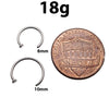 Nose Hoop 8mm, 10mm Titanium Piercing 18g, 20g