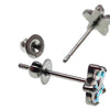 Pair of Rainbow AB CZ Flower Titanium Earrings - Body Clickers Body Jewelry