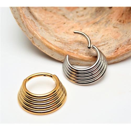 16g 5 Tier Stacked Hinged Clicker Ring Implant titanium - pure piercings