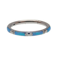 Opal Bezel Set Titanium Clickers 16g