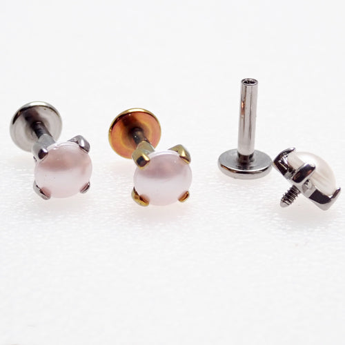 Pearl Flat Back Piercing 18g, 16g, 14g