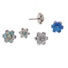 Opal / CZ Flower Push Fit Titanium Attachments