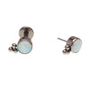 White Opal Beaded Flat Back 14g, 16g, 18g, 20g - Body Clickers Body Jewelry