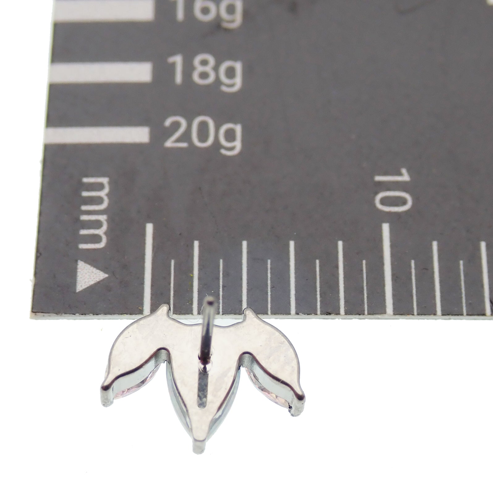 Petal Flower CZ Push Fit Flatback 18g, 16g, 14g