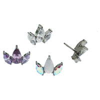 Petal Flower CZ Push Fit - Top Only - Body Clickers Body Jewelry