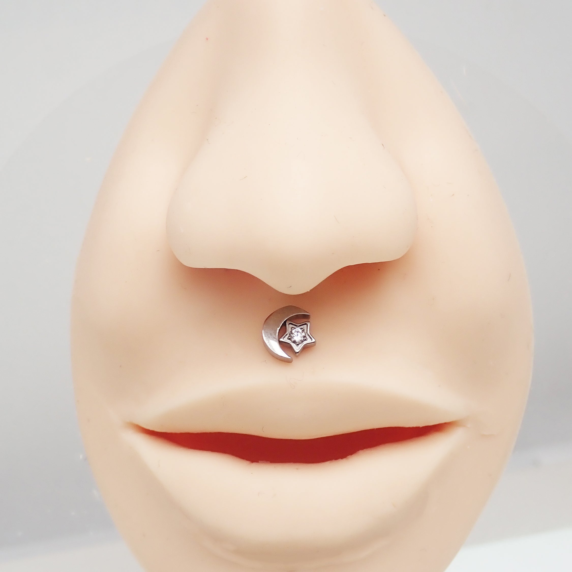 Moon & Star Flat Back 14g, 16g, 18g - Body Clickers Body Jewelry