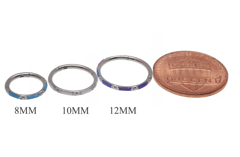 Opal Bezel Set Titanium Clickers 16g