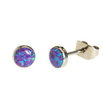 Pair Titanium Earrings Sleepy Lavender Opal