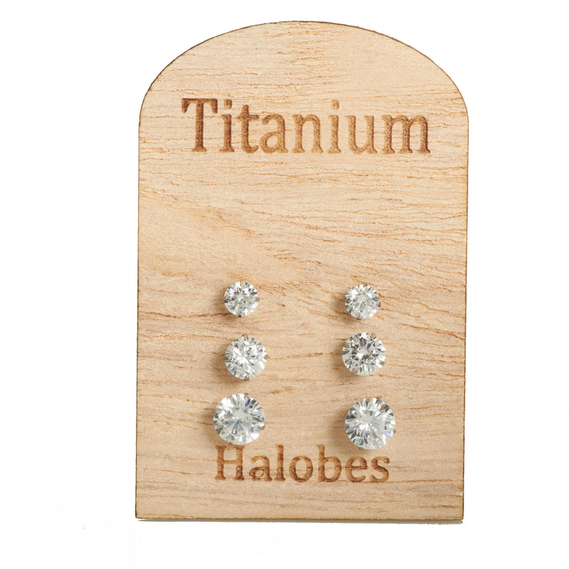 CZ Titanium Earrings Pair