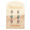 Titanium Earrings CZ cluster