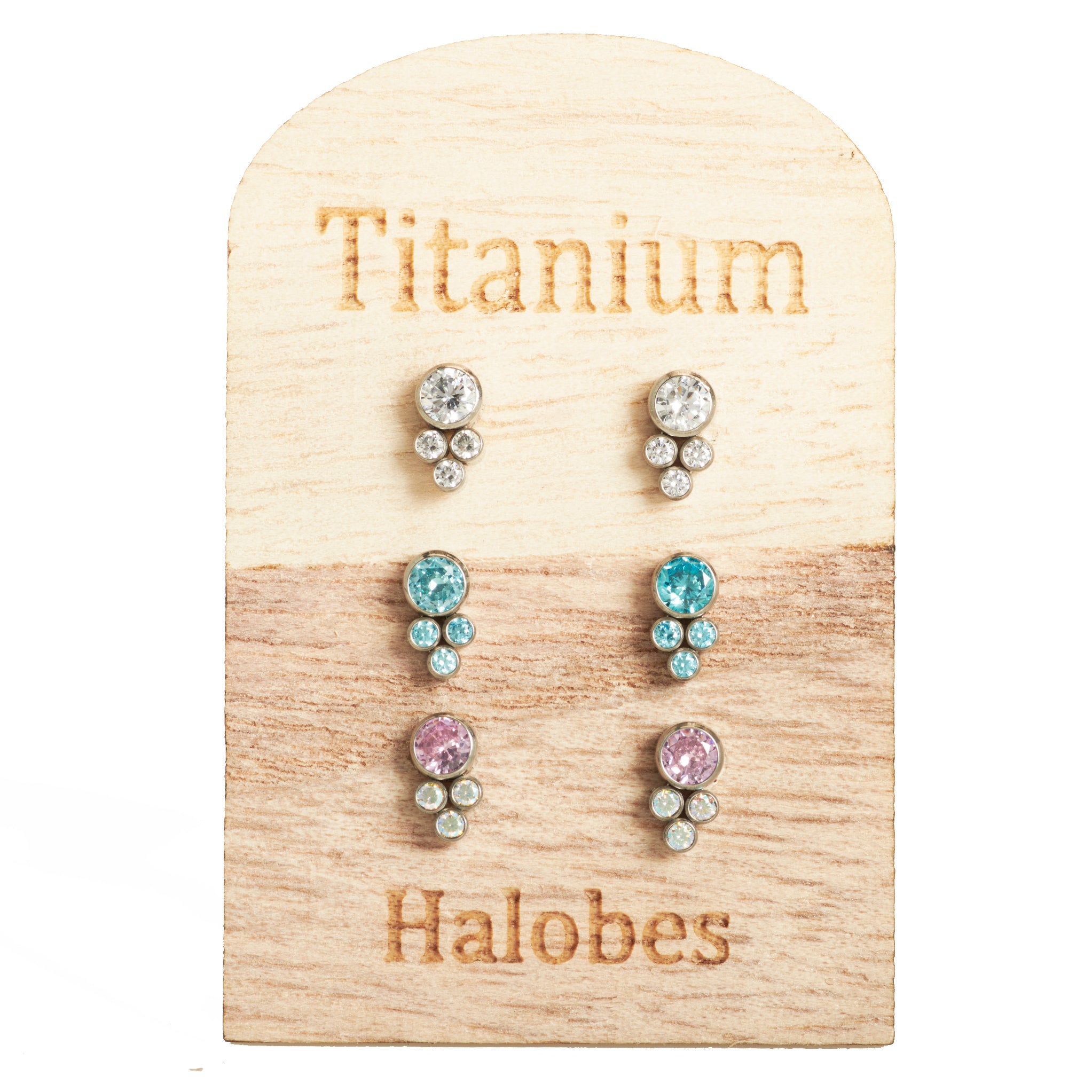 Titanium Earrings CZ cluster