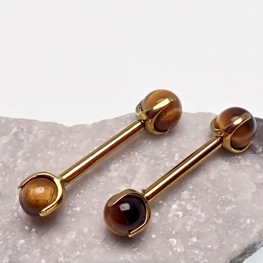 Tiger's Eye Industrial Piercing 14g