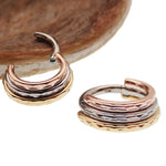Hammered Trio metal Stacked Clicker 16g,14g