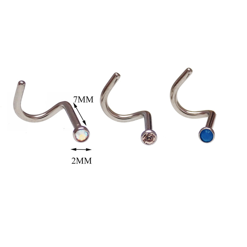 CZ Cork Nose Piercing 18g - Body Clickers Body Jewelry