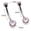 CZ Bezel Belly Bar 14g - Body Clickers Body Jewelry