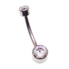 CZ Bezel Belly Bar 14g - Body Clickers Body Jewelry