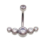 CZ Cluster Belly Ring 14g