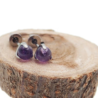 Implant Titanium Natural Stone Earrings - Body Clickers Body Jewelry
