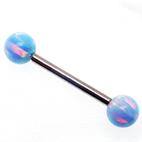Titanium Barbell CornFlower Blue Fire Opals