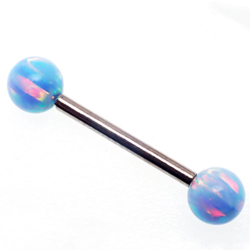 Titanium Barbell CornFlower Blue Fire Opals