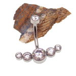 CZ Cluster Belly Ring 14g