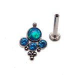 Beaded Opal & CZ Cluster Labret