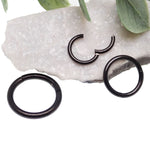 PVD Black Hinged Clicker Piercing 18g