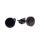 Titanium Earrings Black PVD Disc