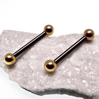14g Titanium Black & Rose Gold Barbell - pure piercings