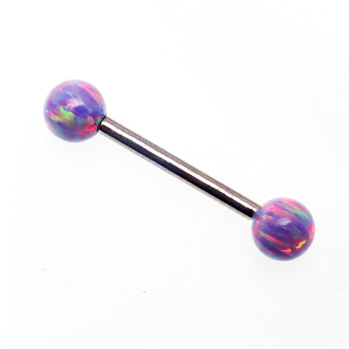 Titanium Multi Lavender Fire Opals body jewelry by Body Clickers, 14g with 1.6mm to 8mm stones, vibrant and colorful.