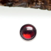 Titanium natural stone flatback internally threaded body jewelry with tiger's eye stones, 0.9mm internal thread, 16g gauge, 1-4mm size