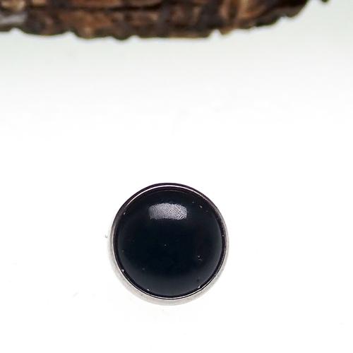 Titanium natural stone flatback internally threaded body jewelry with tiger's eye stone, 0.9mm thread, 16 gauge, 1-2mm to 6mm size by Body Clickers