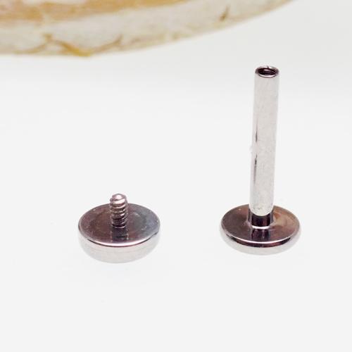 Titanium natural stone flatback internally threaded body jewelry with tiger's eye gemstone, 0.9mm thread, 16g gauge, 1-4mm to 6mm sizes