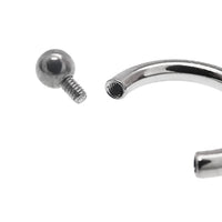 Titanium horseshoe circular ring with internal threading, 16 gauge, 6mm diameter, by Body Clickers for body piercing jewelry.