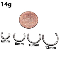 Titanium circular horseshoe ring with internal threading, 16g gauge and 6mm diameter, by Body Clickers for body piercing.