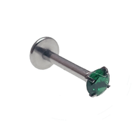 Emerald Green CZ Flatback Earring - 18g, 16g, 14g - Body Clickers Body Jewelry
