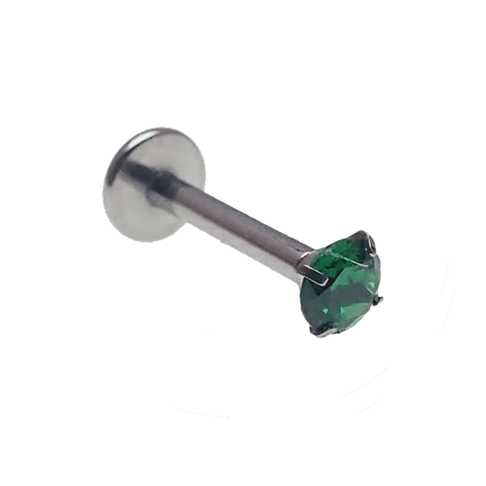 Emerald Green CZ Flatback Earring - 18g, 16g, 14g - Body Clickers Body Jewelry