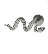 Small Snake Titanium Flatback Piercing 18g, 16g, 14g - Body Clickers Body Jewelry
